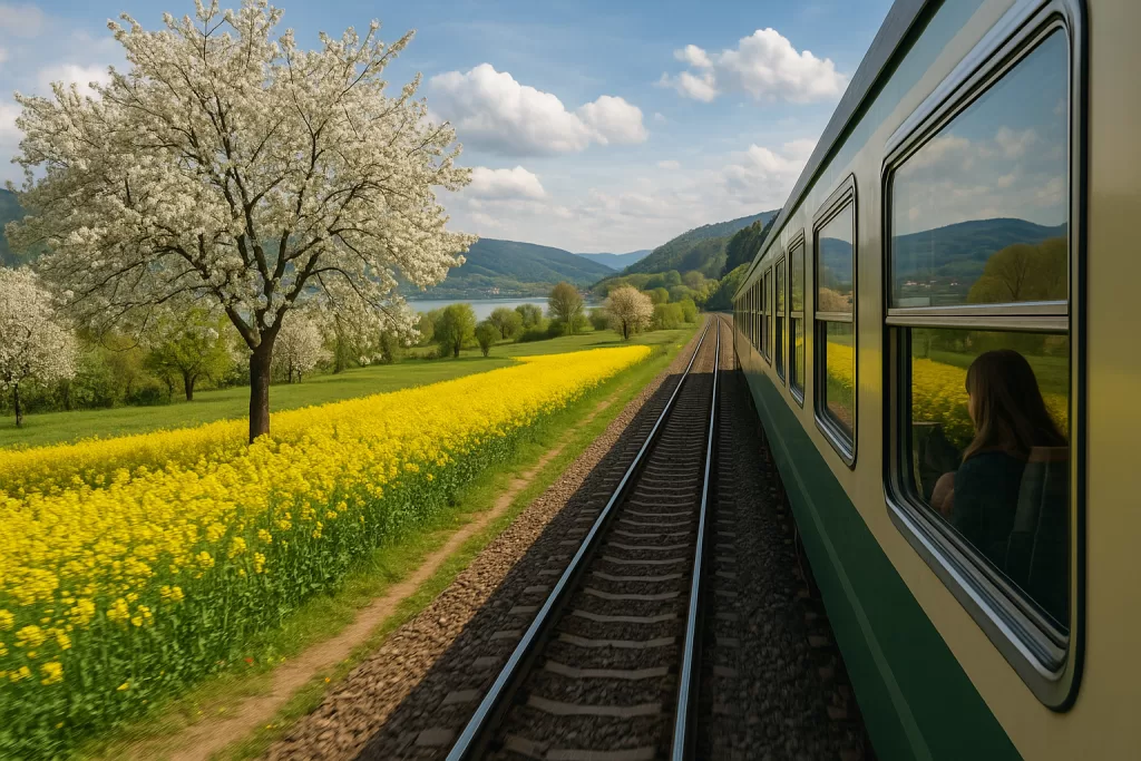 Los mejores trenes para viajar en primavera: flores, paisajes y clima perfecto