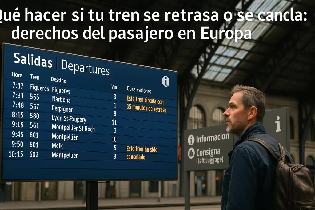 Qué hacer si tu tren se retrasa o se cancela: derechos del pasajero en Europa